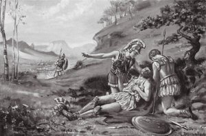 Epameinondas halála, Kr. e. 362 (litográfia) alkotó: Margaret (after) Dovaston