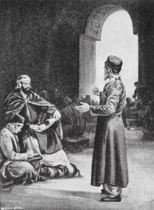III. Vologesisz felügyeli a Pehlevi Avesta gyűjtését, Kr. u. 160 (litográfia) alkotó: Margaret (after) Dovaston