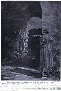Seaman törzsőrmester egy német támadás egykezes visszatartásáért kitüntetést kapott 1915 februárjában (litho)