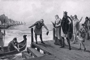 Edgar, a békeszerető, haditengerészeti szemlét tart AD973 alkotó: Margaret Dovaston