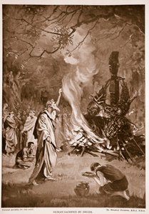 Emberáldozat druidák által, illusztráció a "Hutchison