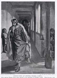 Johns dühe a Magna Carta aláírásakor AD1215 alkotó: Margaret Dovaston