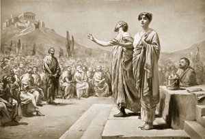 Periklész könyörög Aspasiáért, illusztráció a "Hutchinson