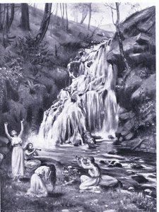 Adonisz elvesztését sirató föníciai leányok (litográfia) alkotó: Margaret Dovaston