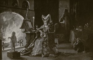 Gloucester hercegnője boszorkánysággal foglalkozik, illusztráció a "Hutchinson