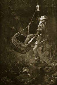 Kildare grófja menekül egy gödörből, 1548 körül, illusztráció a "Hutchinson