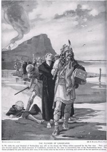 Lindisfarne kifosztása Kr. u. 793. alkotó: Margaret Dovaston