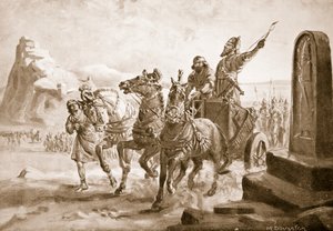 IV. Tiglath-Pilészer a turushpai fellegvár előtt, illusztráció a "Hutchinson