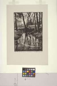 A tavaszi patak, Pine Manor (litho) alkotó: Margaret Jordan Patterson