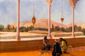 Magánház belső tere, Damaszkusz (színes litográfia)