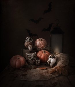 Halloweeni baglyok és töklámpások alkotó: Margareth Perfoncio