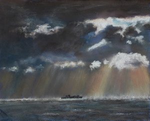Squalls a tengeren, 2022 (pasztell) alkotó: Margo Starkey