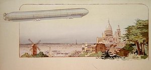 A Spiess Zodiac Airship, kiadó: Mabileau, Párizs alkotó: Marguerite (fl.1909 14) Montaut