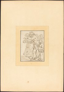 Öreg ember balra mutat alkotó: Maria Catharina Prestel after Adriaen Pietersz van de Venne