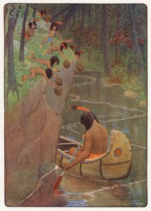 Longfellow Hiawatha című művének illusztrációja (színes litográfia) alkotó: Maria Louise Kirk