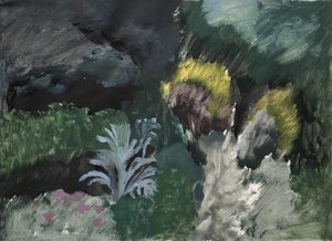 Tájkép bokrokkal. Marcel Proust Alley, 2019 (olaj, papír)