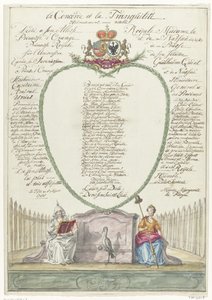 Vers Vilmos hercegnőnek V. Vilmos herceg negyvenedik születésnapján, 1788-ban la Concorde et la Tranquilité (cím a tárgyon) alkotó: Maria Margaretha la Fargue