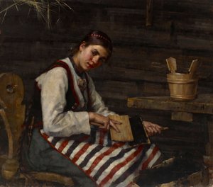 Kártoló lány alkotó: Maria Wiik