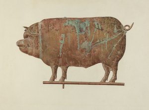 Disznó szélkakas, c. 1940. alkotó: Marian Page