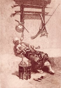 Tangeri mór (metszet) alkotó: Mariano (after) Fortuny