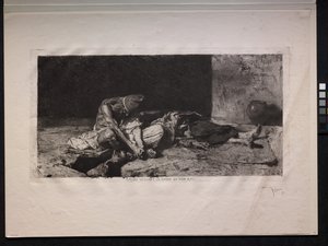 Arab őrködik barátja teste felett alkotó: Mariano Fortuny y Marsal
