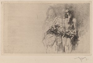 Croquis (két arab figura) alkotó: Marià Fortuny