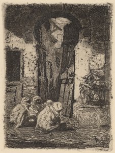 Tanger (ülő arabok) alkotó: Marià Fortuny