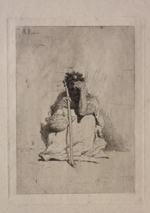 Ülő koldus. alkotó: Mariano José María Bernardo Fortuny y Carbó