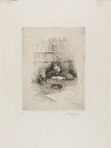 Eduardo Zamaçois, spanyol festő portréja alkotó: Mariano Fortuny y Marsal