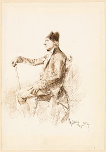Ülő férfi profilban alkotó: Mariano Fortuny y Marsal