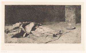 Egy kabil holtteste Kabyle mort (cím a tárgyon) alkotó: Mariano José María Bernardo Fortuny y Carbó