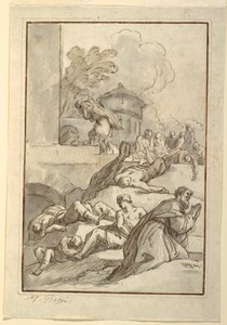 Rajz, Egy szent tanulmánya a pestis idején, 1790 körül.