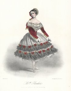 Adeline Plunkett belga balett-táncosnő a La Manola de la Favourite című filmben, c1860 (színes litó)