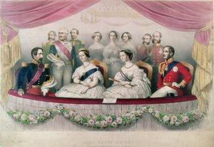 Üdvözlöm a Boldog Uniót, Viktória királynő, Albert herceg és a császár és a francia császárné állami látogatása az Olasz Királyi Operában, 1855