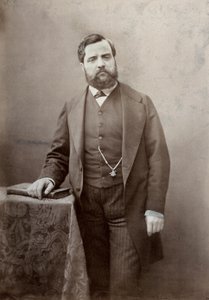 Thomas Couture festő háromnegyed hosszú portréja, bajusszal és vastag szakállal (f/w fotó)