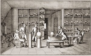 Antoine Laurent de Lavoisier (1743-1794), francia kémikus, aki nyugalmi állapotban lévő ember légzésével kapcsolatos kísérletet végzett. Lavoisier asszony rajza.Párizs 18. század.Leemage gyűjtemény alkotó: Marie Anne Pierrette Lavoisier