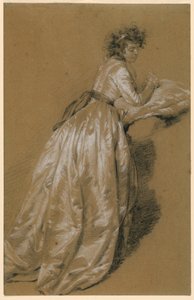 Álló nő fehér ruhában alkotó: Marie Françoise Constance Mayer