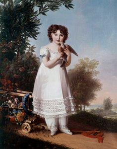 Napóleone Elisa Bacciochi, Piombino hercegnője (Elisa Bonaparte és Felix Bacciochi herceg lánya) (a leendő Camerata grófnő) portréja lábán (1806-1869) Marie Guilhelmine Benoist (1768-1826) festménye 1810 V. 1,46x1,14 m