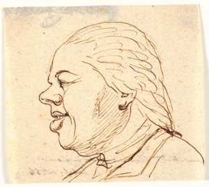 Férfi portré. Profil a bal oldalon. Karikatúra