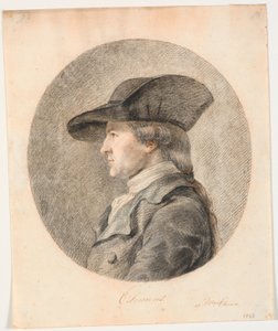 Portré J.F. Clemens. Profil a bal oldalon