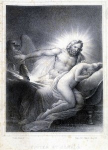 Jupiter és Semele. Coupon de Couprie litográfiája 1826-ban. alkotó: Marie Philippe Coupin de la Couperin