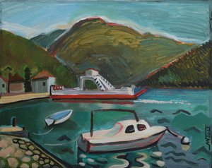Hajók a Mountain Harborban alkotó: Marina Gorkaeva