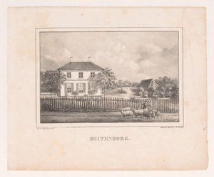 Kilátás a Huis Buitenzorgra Buitenzorg (cím az objektumon) alkotó: Marinus Adrianus van Straten