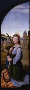Triptichon: Szent Borbála és apja, Dioszkurosz, 1500