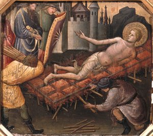 Szent Lőrinc mártíromsága (tempera a panelen)