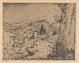 Kilátás egy keleti városra egy völgyben alkotó: Marius Bauer (signed by artist)