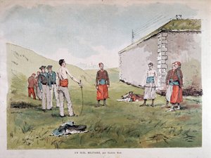 Katonai párbaj – Marius Roy akvarellje, Musee Carnavalet alkotó: Marius Roy