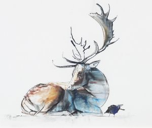 Buck and Bird, 2006 (charcoal and conte papíron)