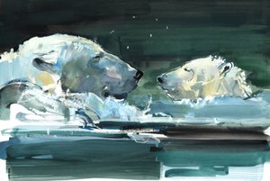 Orrtól orrig, 2016, (akvarell papíron) alkotó: Mark Adlington