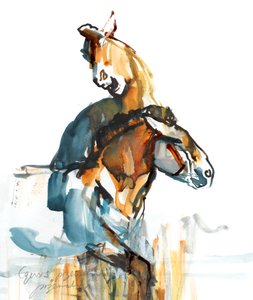 Paleolit (Przewalski), 2013 (sennelier tus, akvarell és gouache) alkotó: Mark Adlington